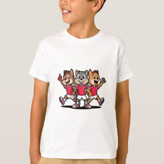 Cute Animal Sports Team Mascot Cartoon Design T-Shirt