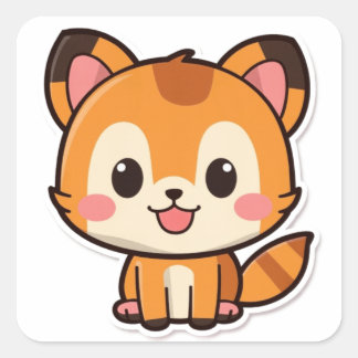 Cute Animal Square Sticker