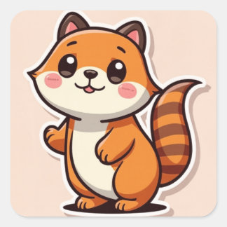 Cute Animal Square Sticker