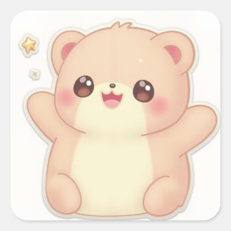 Cute Animal Square Sticker