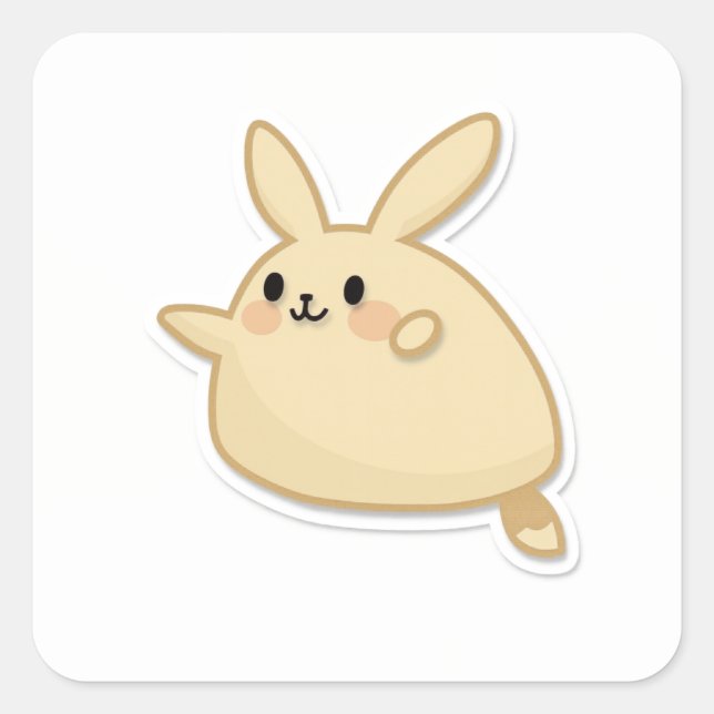 Cute Animal Square Sticker (Front)