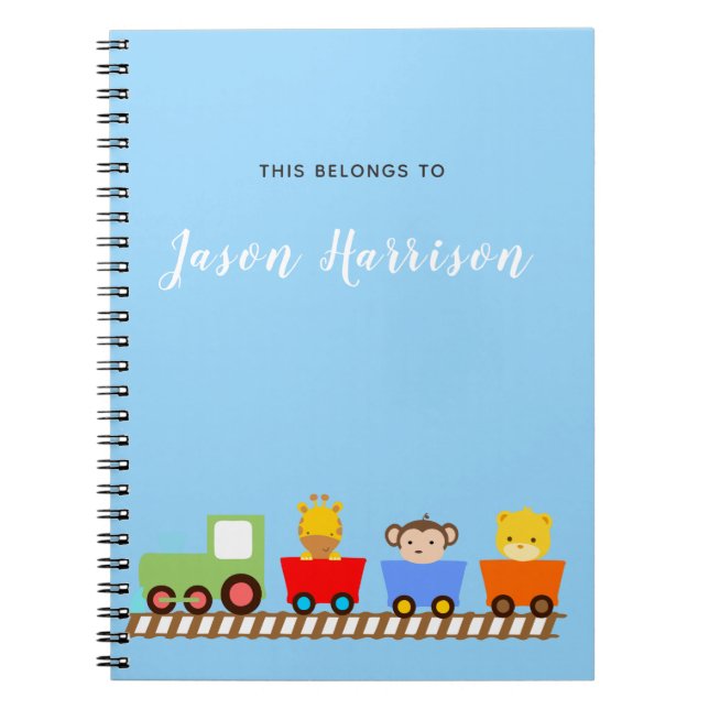 Cute Animal Train Notebook (Front)