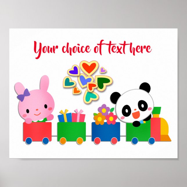 Cute Animal Train Poster (Front)