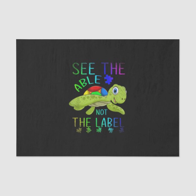 Cute Animal Turtle Autism Tissue Paper (Front)