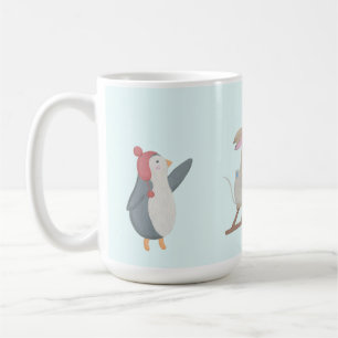 Cute animal winter scene coffee mug