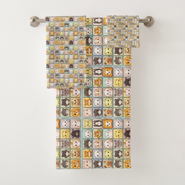 Cute Animals 2  Bath Towel Set (Insitu)