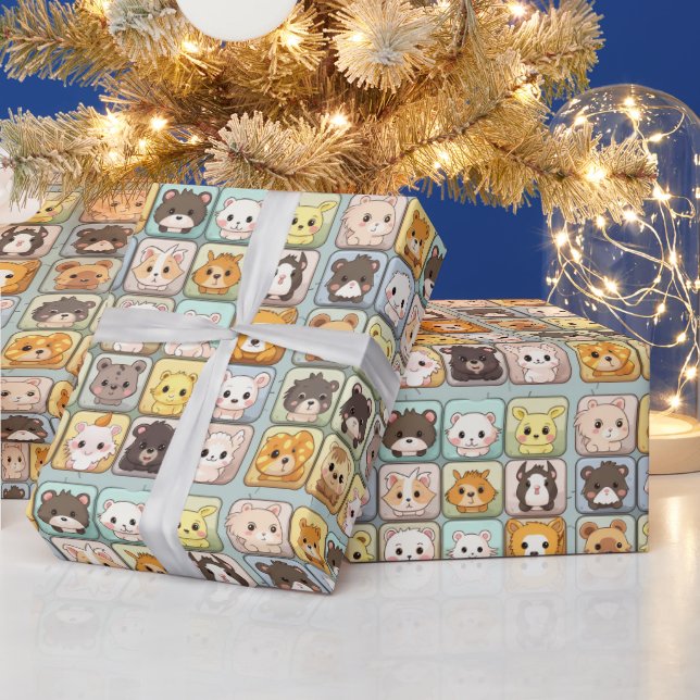 Cute Animals 5 Wrapping Paper (Holidays)