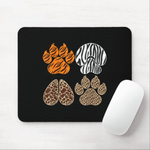 Cute Animals Animal Print Design Adorable Wildlife Mouse Pad