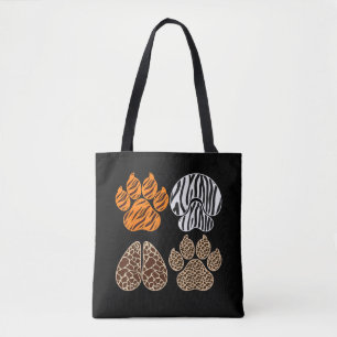 Cute Animals Animal Print Design Adorable Wildlife Tote Bag