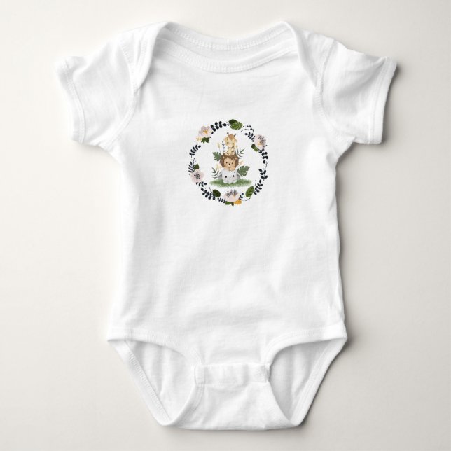 Cute animals baby bodysuit (Front)