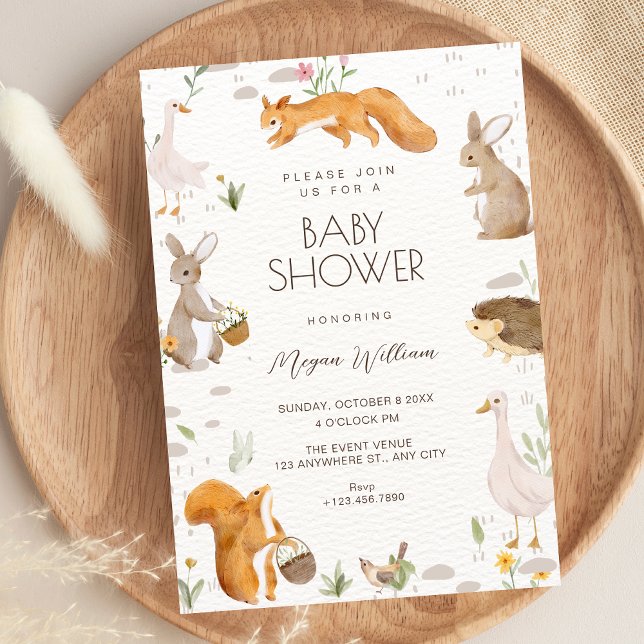 Cute animals baby shower invitation (Creator Uploaded)
