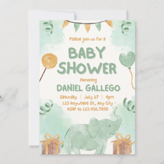 Cute Animals Baby Shower Playful Invitation