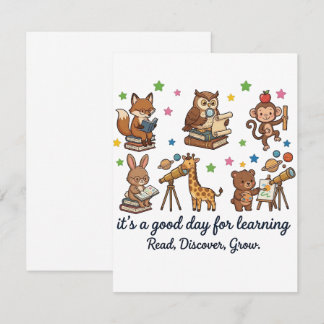 Cute Animals Back To School | It's A Good Da Card