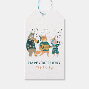 Cute Animals Band Birthday Gift Tags