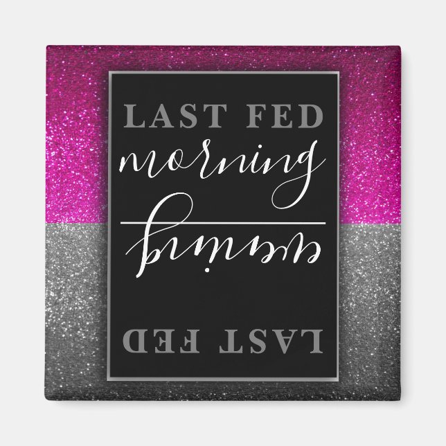 Cute Animals Cats Dogs Glitter Pet Food Reminder Magnet (Front)