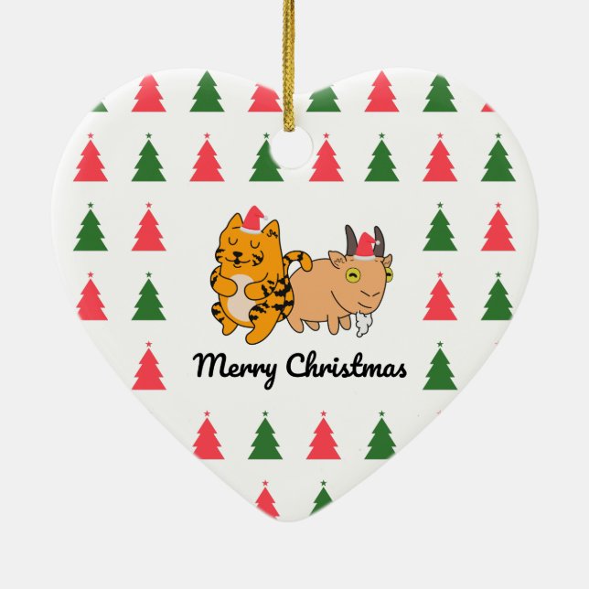 Cute Animals Ceramic Ornament (Back)