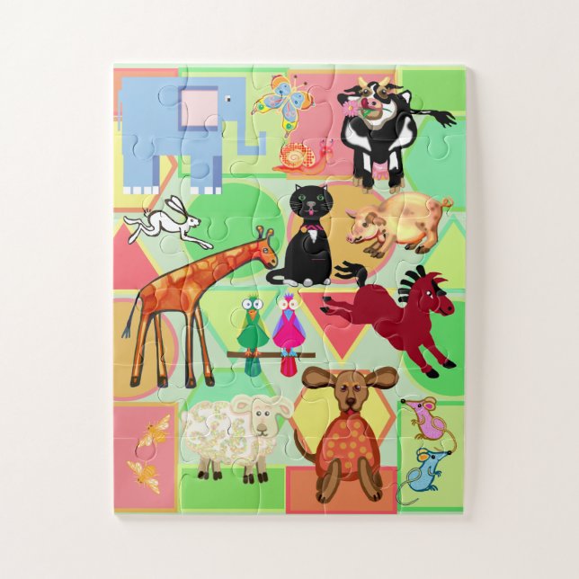 Cute animals childrens jigsaw puzzle (Vertical)
