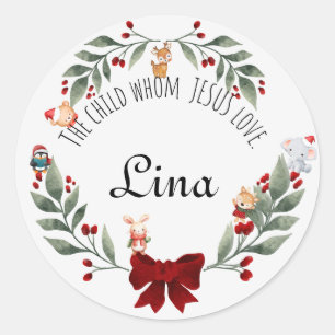 Cute animals Christmas gift stickers