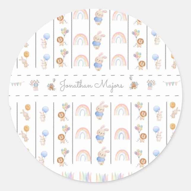 Cute  animals  classic round sticker (Front)