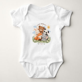 Cute Animals Club – Adorable Animal Friends Baby  Bodysuit