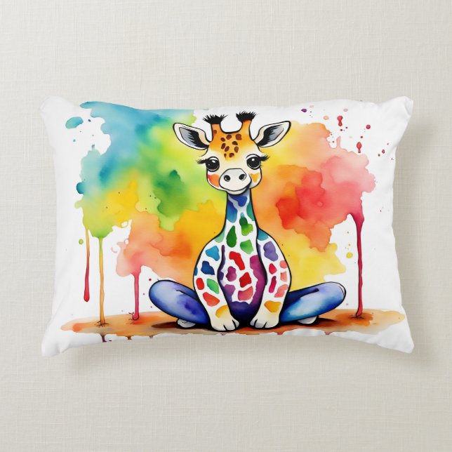 Cute animals doing yoga decorative cushion (Front)