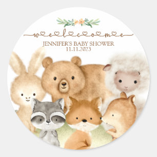 Cute Animals Fur Family Welcome Classic Round Sticker