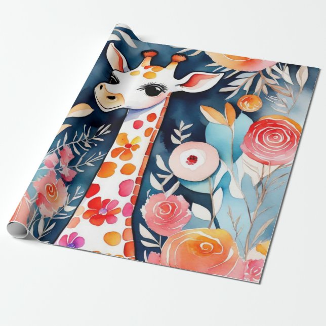 Cute animals gift ideas Wrapping Paper (Unrolled)