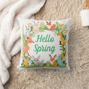 Cute animals, Hello Spring, Cushion