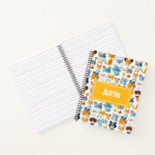 Cute Animals I Custom Name   Fun Notebook