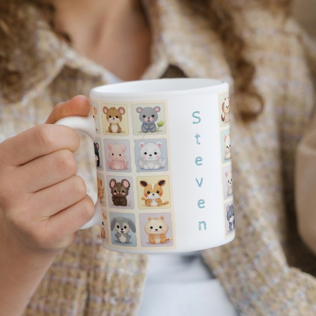 Cute Animals I Kids Custom Name Coffee Mug (Creator Uploaded)