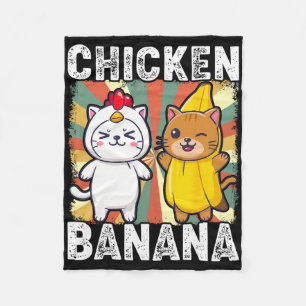 Cute Animals In Chicken And Nana Costumes Kawaii Fleece Blanket