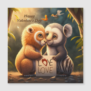 Cute animals in love card