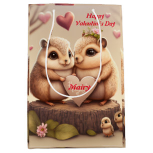 Cute animals in love     medium gift bag