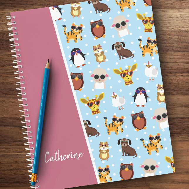 Cute Animals in Sunglasses with Name Notebook (Creator Uploaded)