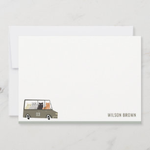 Cute Animals In the Car City Road Kids Birthday Card