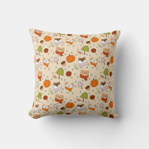 Cute Animals in the Rain Cushion