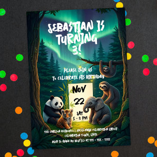 Cute Animals Magical Woodland Birthday Party  Invitation