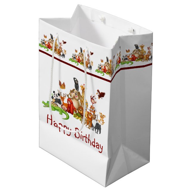 Cute animals medium gift bag (Front Angled)