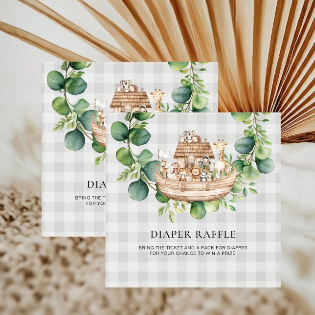 Cute Animals Noah's Ark Bring Diapers Raffle Card (Creator Uploaded)