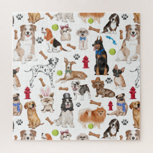Cute Animals Pattern Design Jigsaw Puzzle