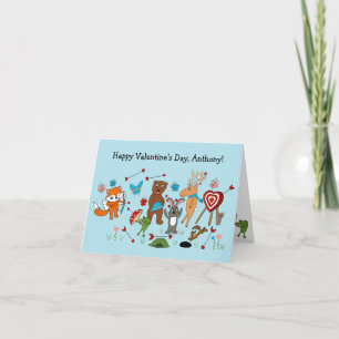 Cute Animals Personalised Valentine's Day Card