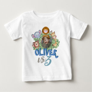 Cute animals photo frame trrain theme  baby T-Shirt