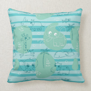 Cute animals playing with water 1 cushion