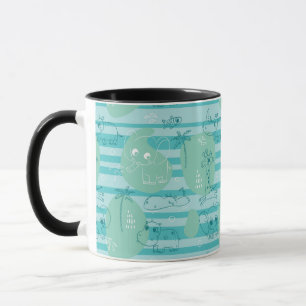 Cute animals playing with water 1 mug