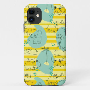 Cute animals playing with water 2 iPhone 11 case