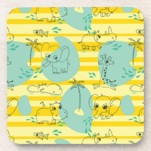 Cute animals playing with water 2 coaster
