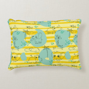 Cute animals playing with water 2 decorative cushion