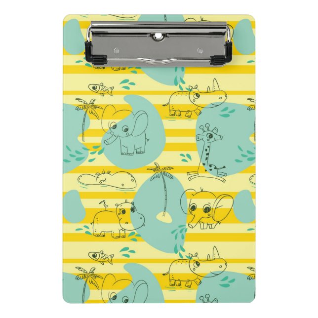 Cute animals playing with water 2 mini clipboard (Front)