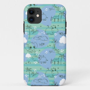Cute animals playing with water 3 iPhone 11 case