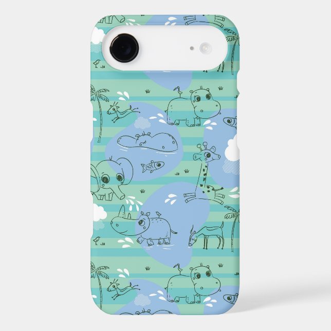 Cute animals playing with water 3 Case-Mate iPhone case (Back)